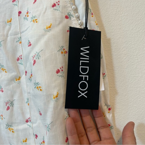 Wildfox Odessa Floral Shorts with Pearl Trim Size Medium White Floral NWT - Picture 5 of 14